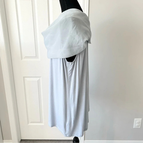 Michel Studio Light Blue Off The Shoulder Stretchy Top - Picture 2 of 14